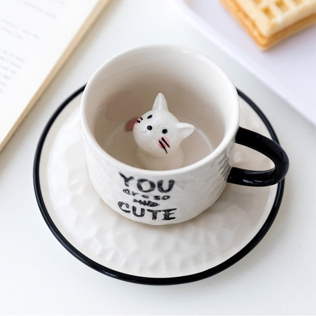 Cauzac™ 3D Cat Mug with Surprise Kitten Inside – Ideal Gift for Cat Aficionados