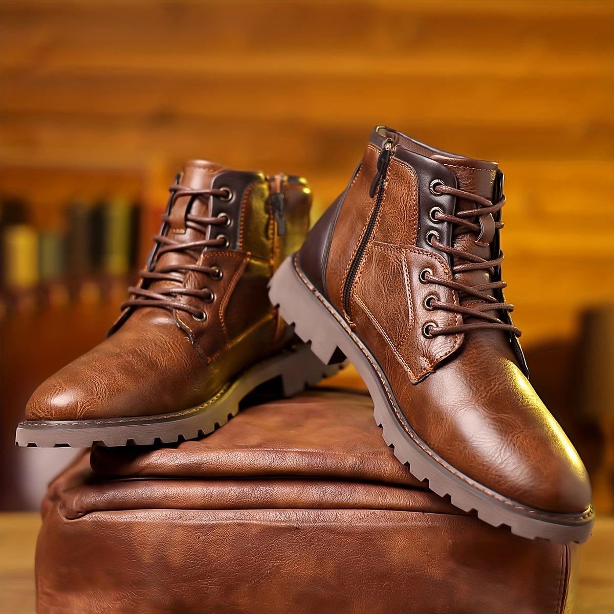 Cauzac™ Timeless Men's Leather Zipper Dress Boots – Durable Elegance