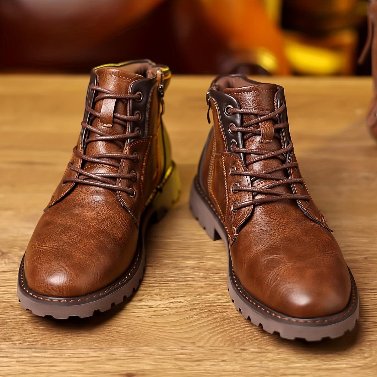 Cauzac™ Timeless Men's Leather Zipper Dress Boots – Durable Elegance