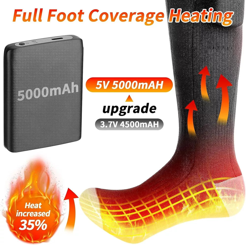 Cauzac™ Rechargeable Unisex Heated Socks with 5000mAh Battery