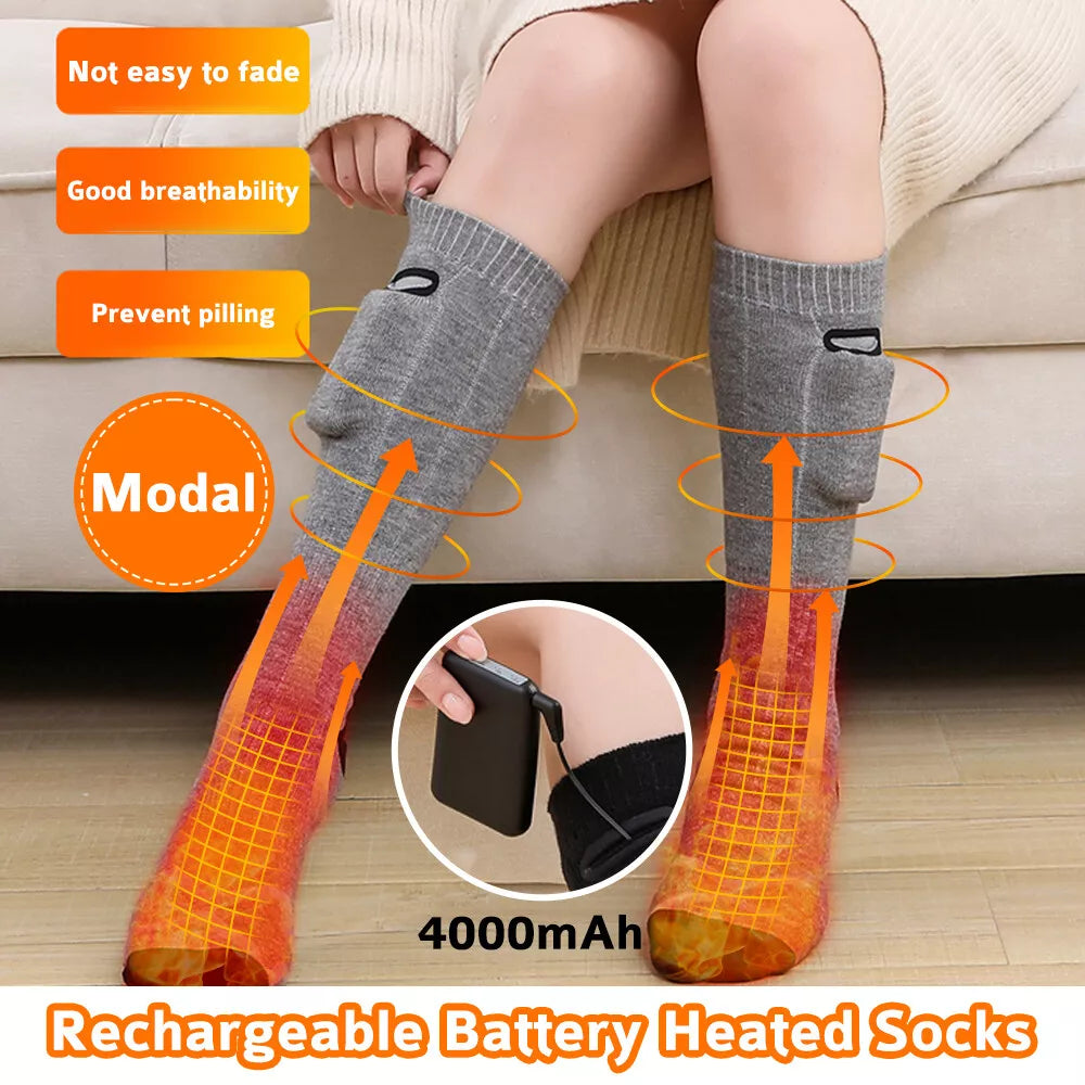 Cauzac™ Unisex Heated Socks with Rechargeable Battery 4000 mAh