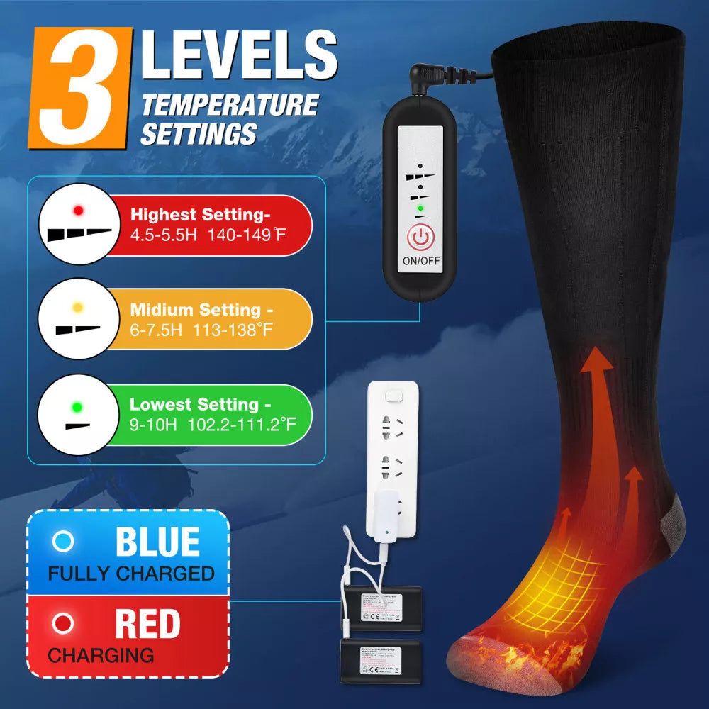 Cauzac™ Heated Unisex Socks with 4000mAh Battery