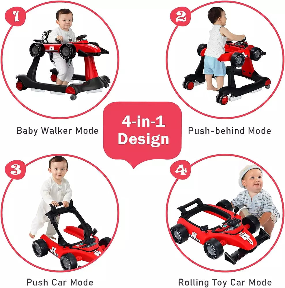 Cauzac™ 4-in-1 Adjustable Baby Walker - Safe and Engaging Activity Center