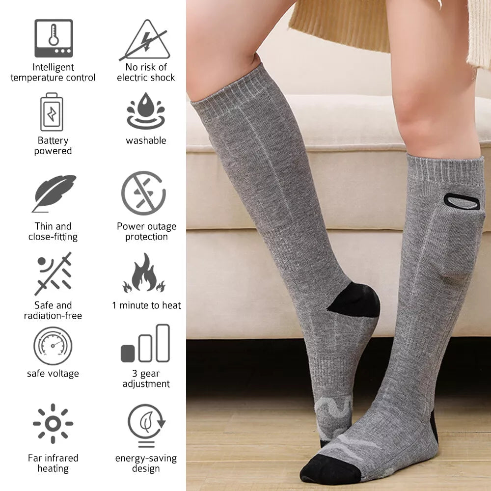 Cauzac™ Unisex Heated Socks with Rechargeable Battery 4000 mAh