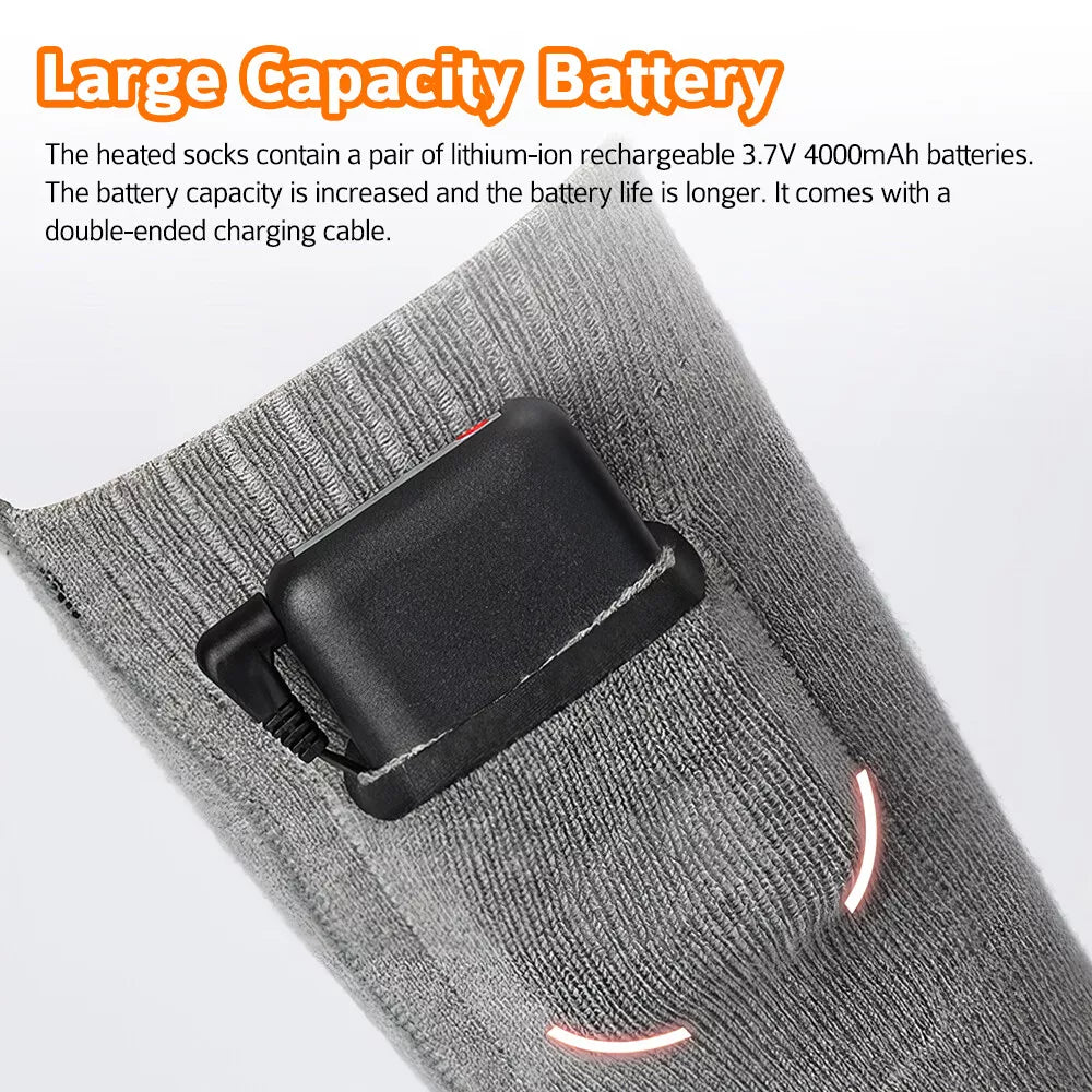 Cauzac™ Unisex Heated Socks with Rechargeable Battery 4000 mAh