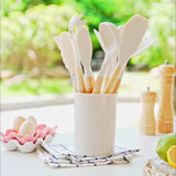 Cauzac™ Heat-Resistant Silicone Utensil Set with Elegant Wooden Handles