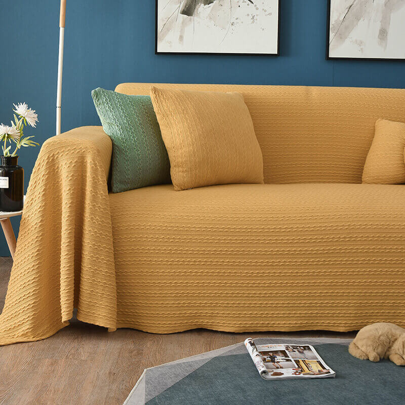 Cauzac™ Extra Large Knitted Sofa Throw Blankets for All Seasons