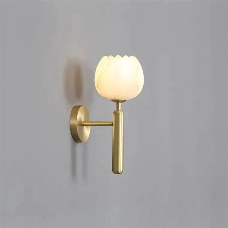 Cauzac™ Elegant Floral Wall Sconce with Marble Design